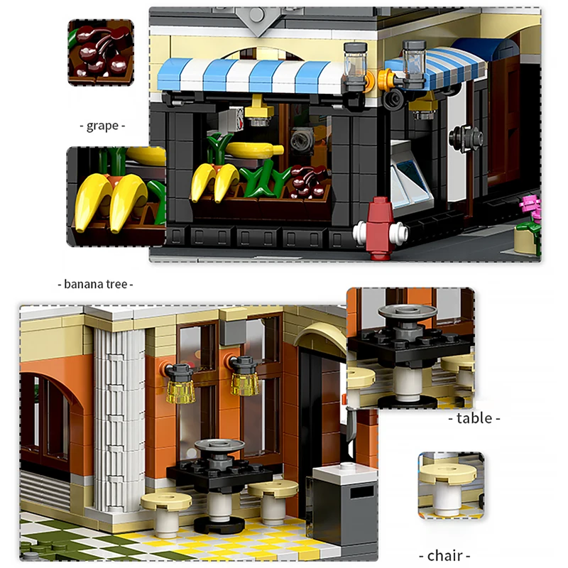 

Creator Bricks City Streetview The Fountain Square Modular Police Station Model Building Blocks Moc Bricks Toy Gift 89113