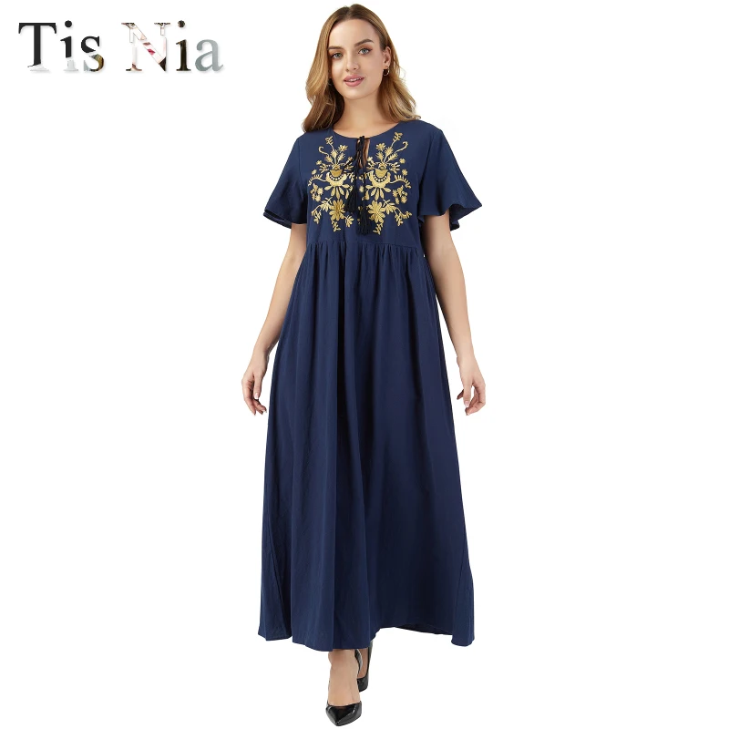 Женское винтажное платье с цветочной вышивкой элегантное Дамское Платье
