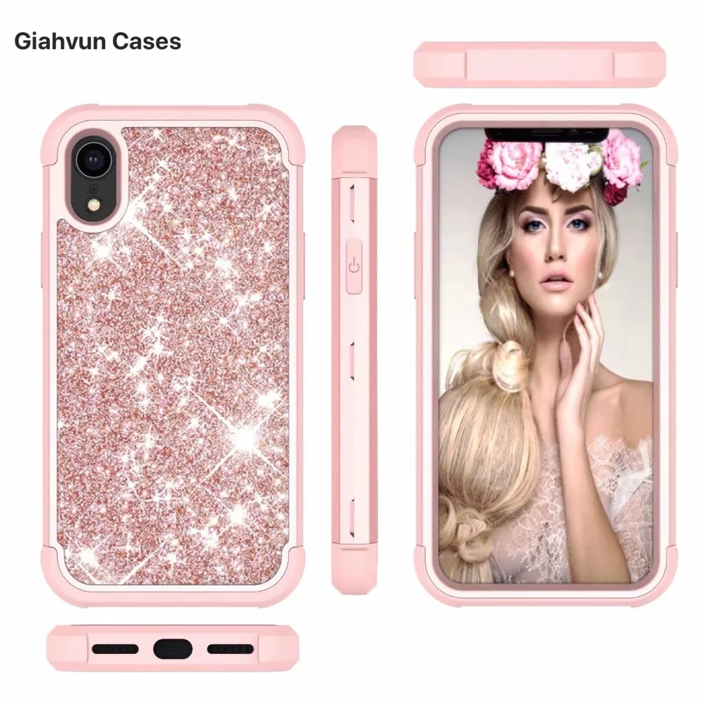 Блестящий ПК + Силиконовый чехол для iPhone XS MAX XR 6 6S 6G 7 8 S X plus 6plus 7Plus 8plus телефона |