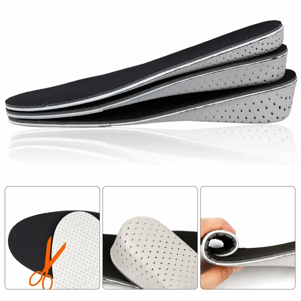 

1 Pair Secret Insole Height Increases Cutable Raised Insole Breathable Shock Absorbing Invisible Insole For Men And Women