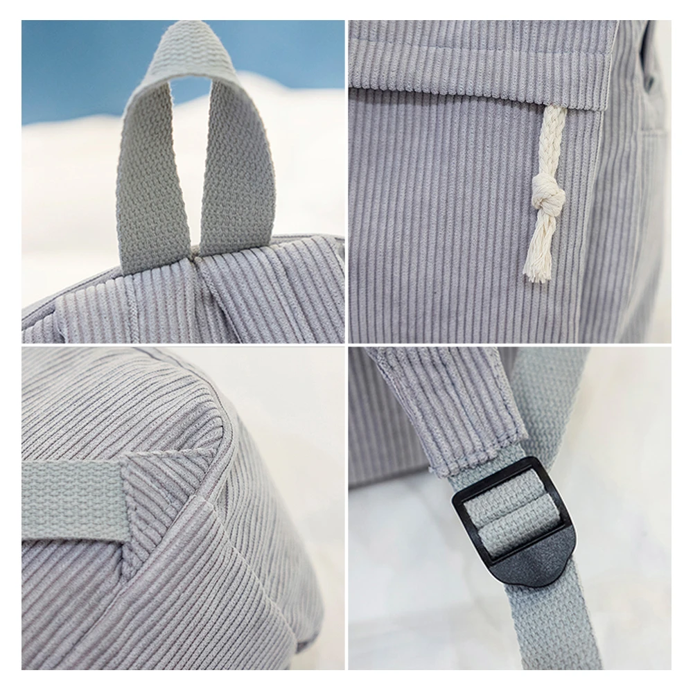 Женский тканевый рюкзак в стиле преппи однотонная бархатная дорожная сумка для