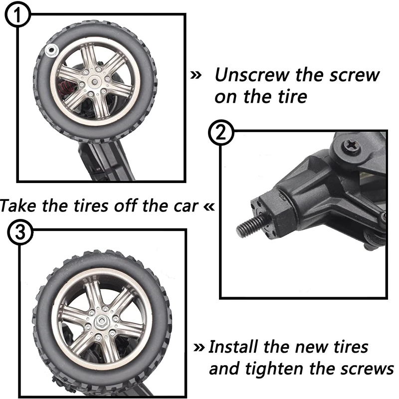 

RC Car Wheel Rubber Tires Tyres 16-ZJ01 for 1:12 Scale Off-Road RC Car 9122 9123 for Hosim Rc Car