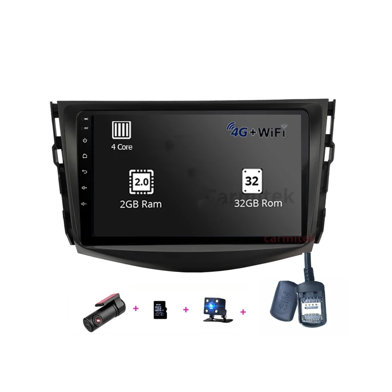 2G 32G DVR CAM MIC Автомобильный мультимедийный плеер Android 8,0 2 din автомобильный dvd gps навигатор для Toyota RAV4 Rav 4 2007-2011 Автомобильный Радио стерео - Цвет: 2G 32G DVR CAM MIC