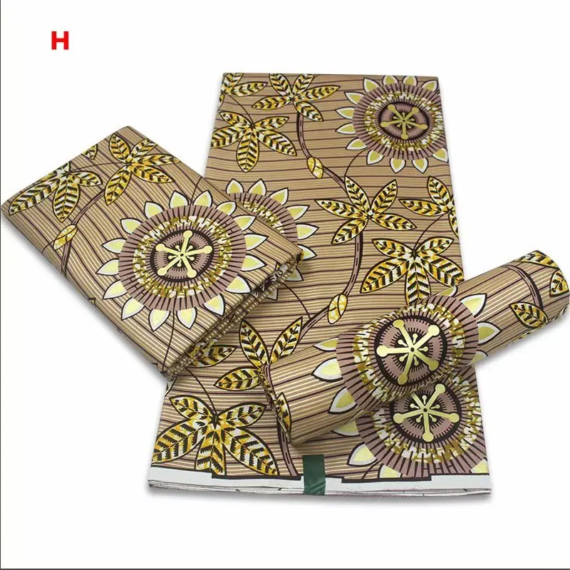 

2020 New Arrival Guaranteed Veritable gold Wax African Ankara Real Wax Ghana Wax 6 Yards African Printed Fabric 100% cotton 11