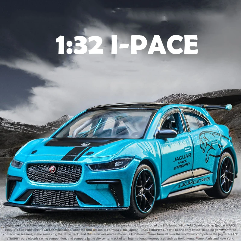 

Simulation Diecast Model Car Sports Car I-PACE 1:32 Metal Pull Back Cars With Light Sound Toys Alloy Vehicles For Children Boys