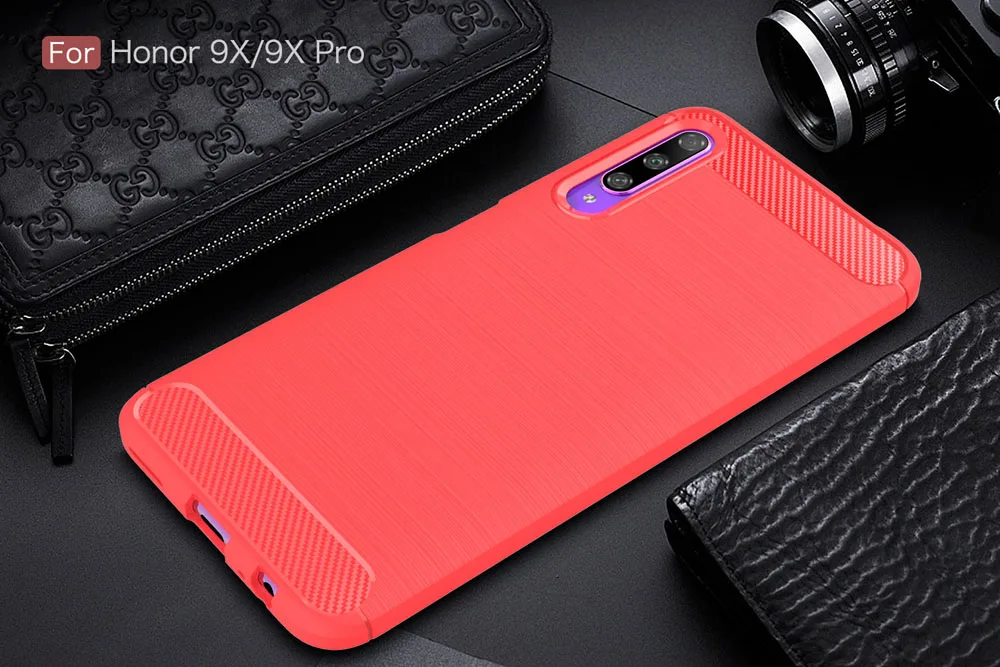 Чехол из углеволокна крышка 6.59For huawei Honor 9X Pro Чехол для huawei Honor 9X Honor9X Pro Чехол для телефона чехол-лента на заднюю панель