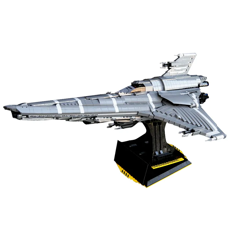 

MOC Space Warship Mk UCS Colonial Python 9424 Outer Transport Ship Building Block Bricks High-tech Fighter Destroyer Kid Toy