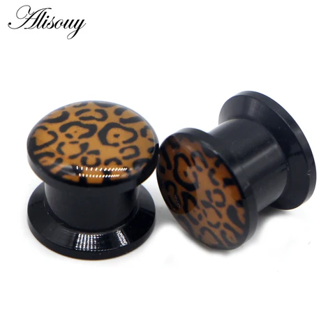 Alisouy Акриловые леопардовые серьги-расширители 2 шт.