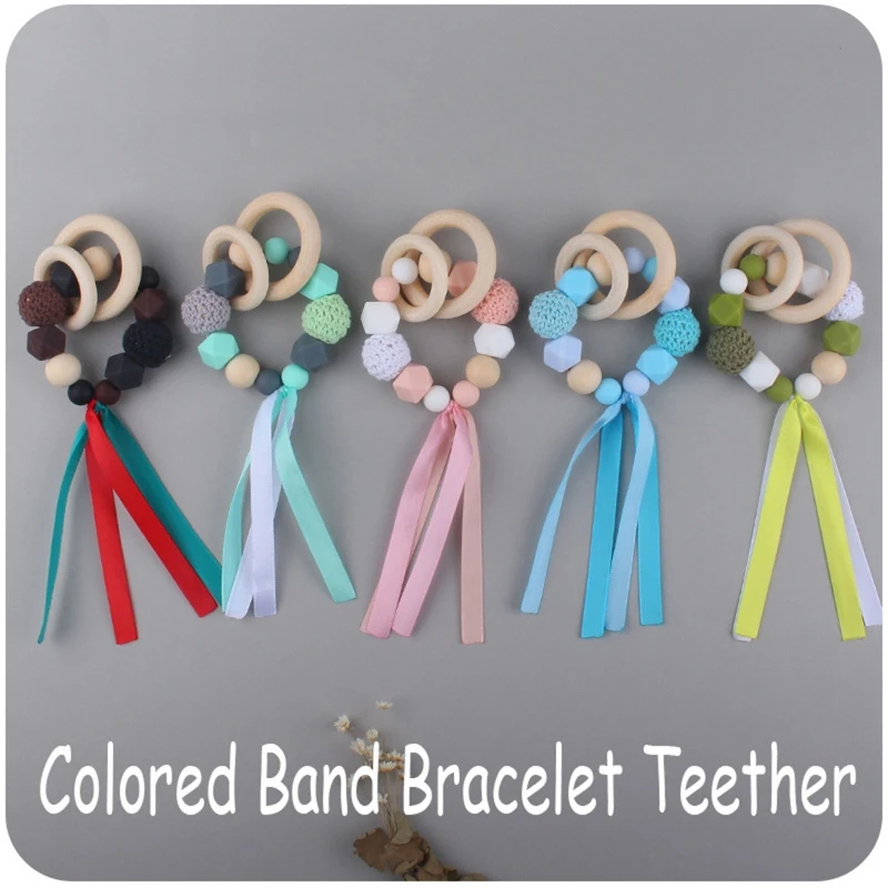 

Детская лента, деревянное кольцо-прорезыватель, погремушка для кормления, жевательное устройство для прорезывания зубов, силиконовые буси...