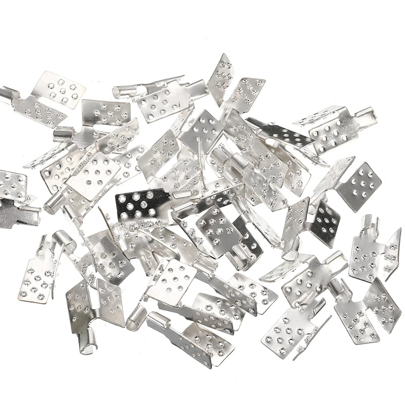 

40pcs/ set Clamp Connector For Carbon Heating Film Warm Flooring Copper Plating Silver Accessories Clamps Clamp Connector