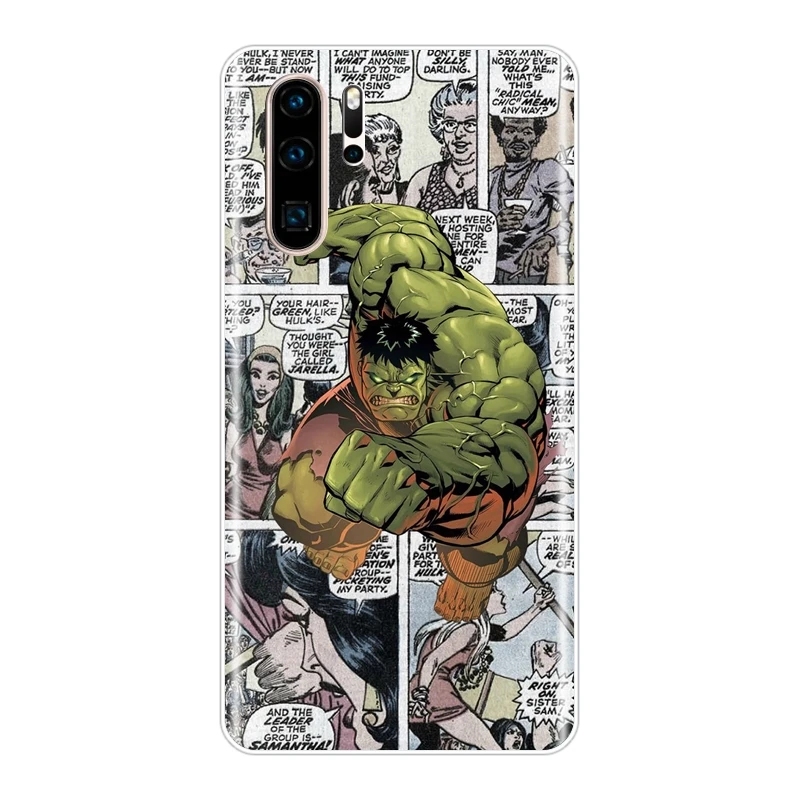 Мягкий силиконовый чехол из ТПУ для телефона huawei P30 Lite Pro P20 Lite Marvel задняя крышка для huawei P Smart Z P Smart Plus