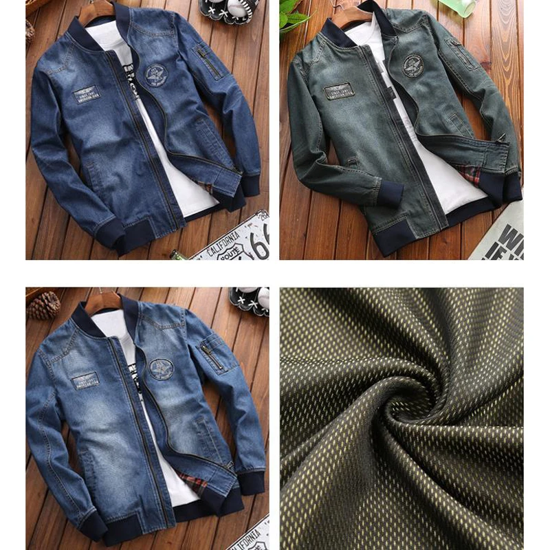 

2020 Vintage Men'S Denim Jacket Coats Old Fashion Air Force Jeans Jackets Man Casual Plus Size 4XL Male Streetwear Clothing A705
