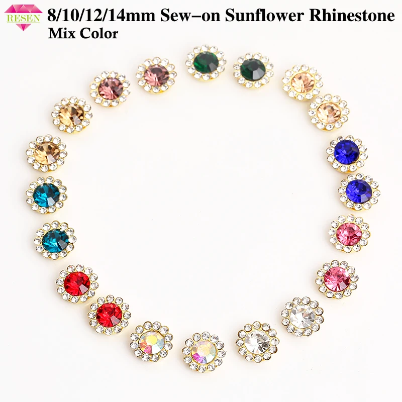 30 шт. Популярные разноцветные стразы для шитья с кристаллами круглые s стеклянные