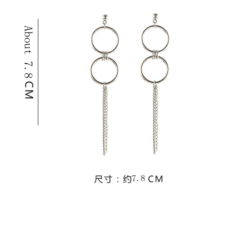 2019 корейская Серебряная цепочка серьги с кисточками эффектные геометрические
