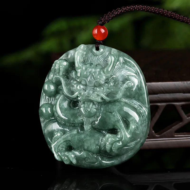 

Hot Selling Natural Hand-carve Jade Domineering Dragon Brand Necklace Pendant Fashion Jewelry Accessories Men Women Luck Gifts