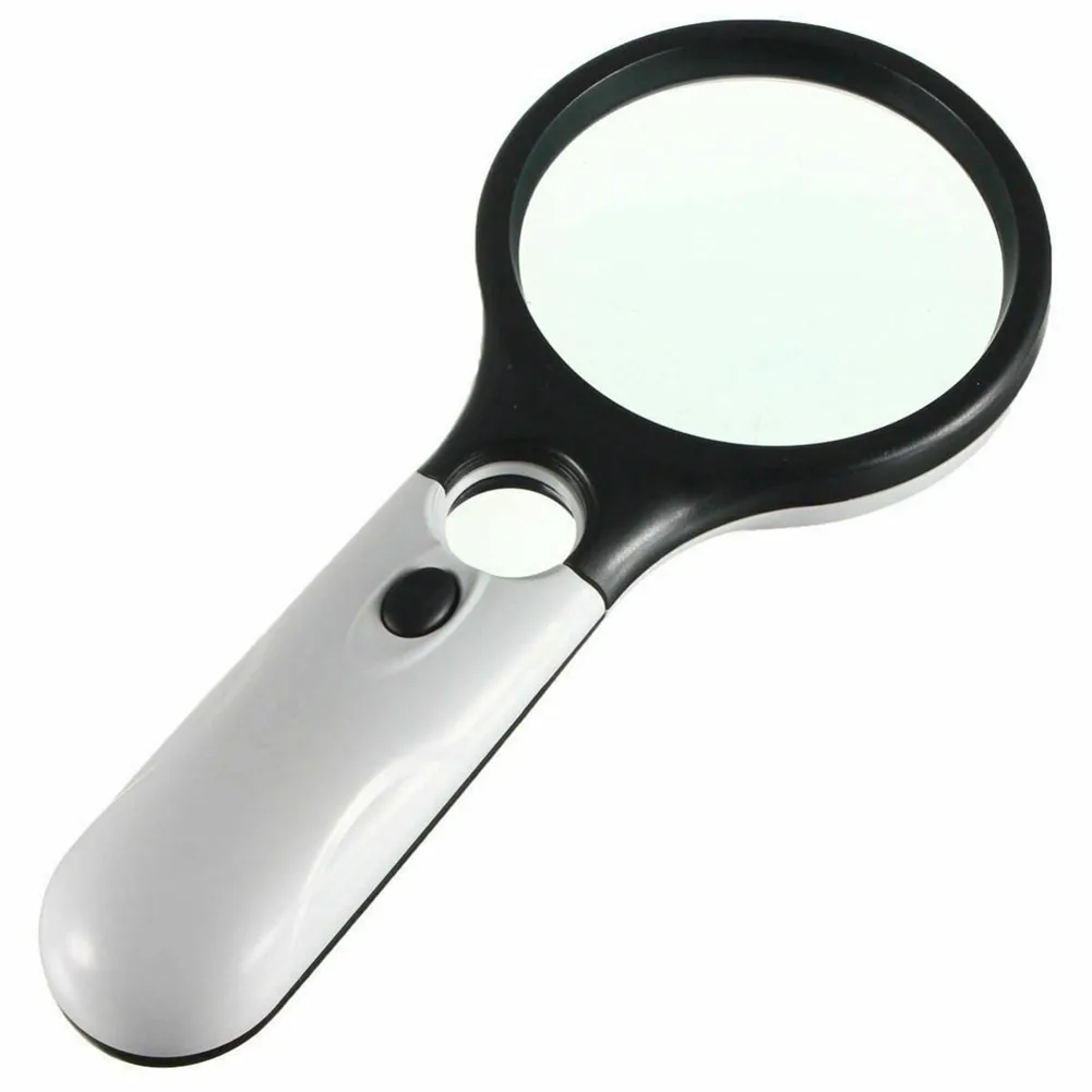 

3 LED Light 45X Magnifier Handheld Magnifier Reading Magnifying Glass Lens Jewelry Loupe For Seniors Repair