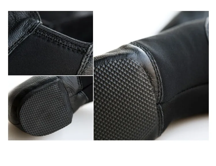 Натуральная кожа Эластичная обувь без шнуровки Обувь для джазовых танцев женщин