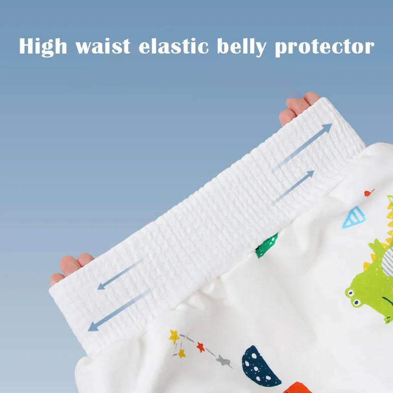

Comfy Cartoon Children Leak-proof High Waist Belly-protecting Diaper Skirt Breathable for Kids BMF88