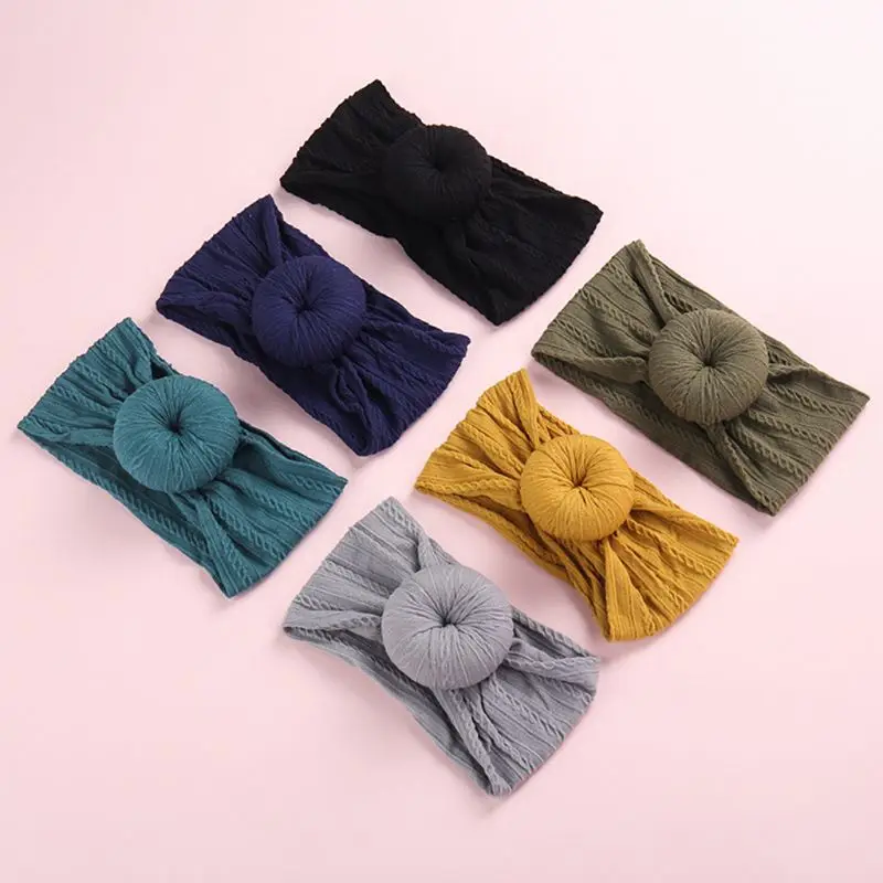 

Baby Toddler Kids Donuts Turban Headband Hair Band Head Wrap Elastic Soft Cute Twist Head Wrap Accessories Headwear NEW