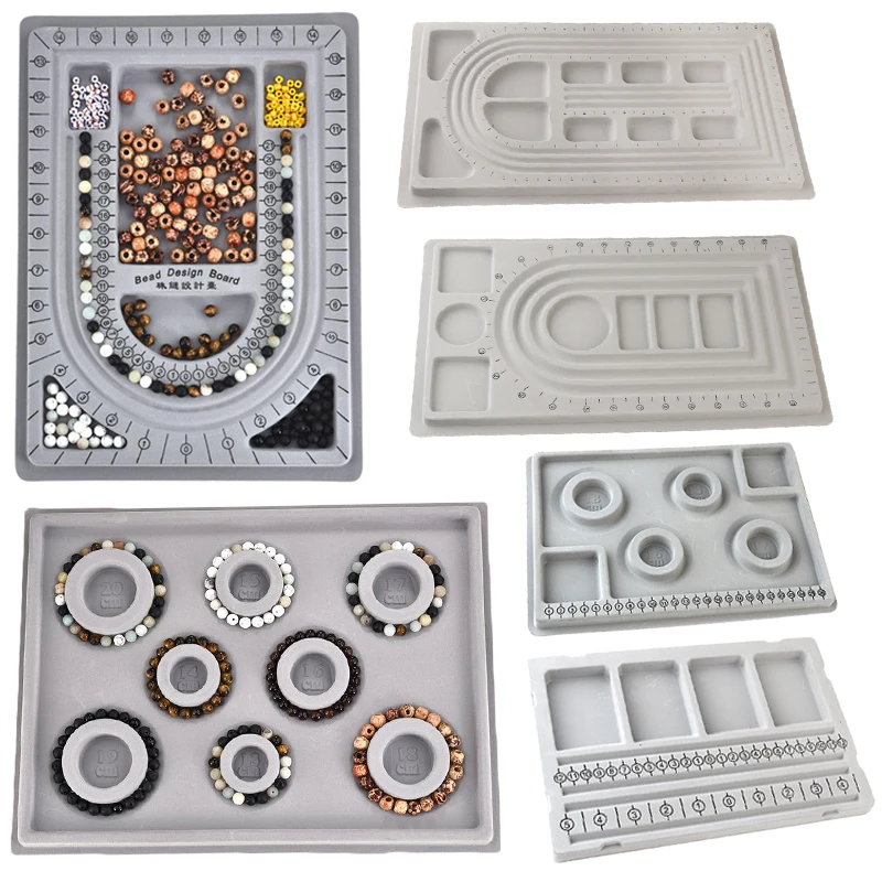 

Gray Flocked Bead Board Bracelet Necklace Beading Accessories Measuring Tool Design Jewelry Making DIY Craft Tool Jewelry Making