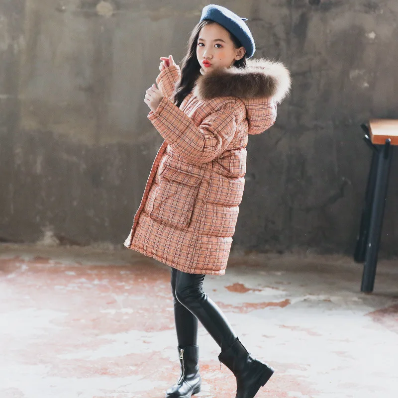 Детская куртка для девочек коллекция 2019 года зимняя пальто теплая верхняя одежда