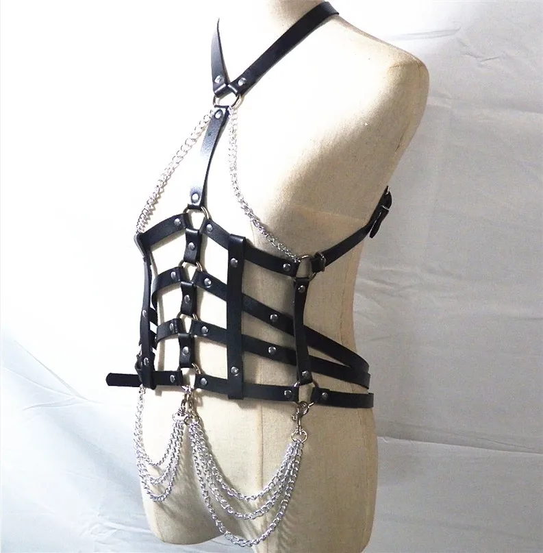 БДСМ секс бандаж Gear Goth кожаный жгут женское сексуальное нижнее белье 2 шт набор