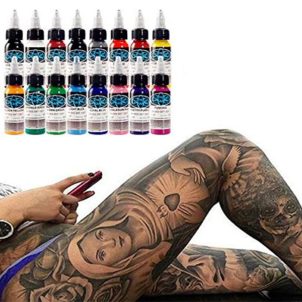 

TAttoo Ink 16 Colors Set 1 Oz 30Ml/Bottle Pigment Kit 3D Makeup Beauty Ink