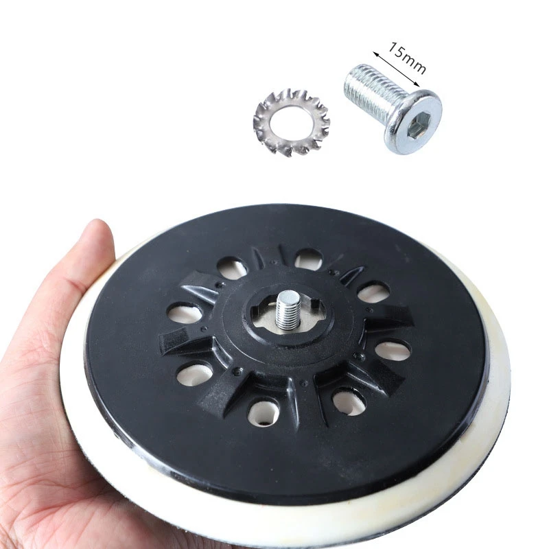 

6 Inch 17 Hole Sanding Disc Buckle Polishing Disc Self-Adhesive Flocking Sandpaper Suction Cup Dry Grinder Chassis