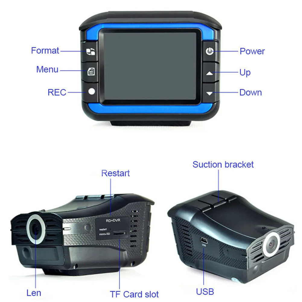 2-in-1 Car Driving Recorder HD Speed All-in-one Machine DVR Camera Radar Laser Measurement Accessories | Автомобили и мотоциклы