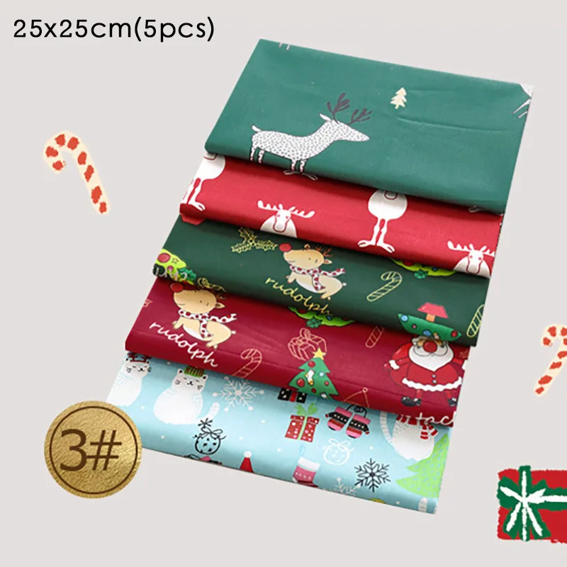 Nordic Style DIY Handmade Home Decoration Christmas Pattern 5 Pieces/Pack Patchwork Cloth Multi Purpose Sewing Supplies Cotton | Дом и сад