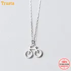 TrustDavis 100% Серебро 925 пробы ювелирные изделия велосипед Подвеска модное ожерелье девушка подруга подарок на день рождения леди DS1271