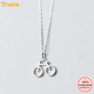 TrustDavis 100% Серебро 925 пробы ювелирные изделия велосипед Подвеска модное ожерелье девушка подруга подарок на день рождения леди DS1271