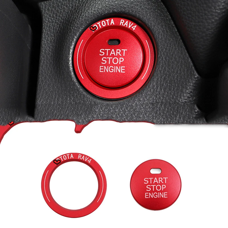 

for Toyota RAV4 Rav 4 XA40 XA50 Engine Start Stop Button Cover Trim Ignition Power Switch Button Ring Replace Car Accessories