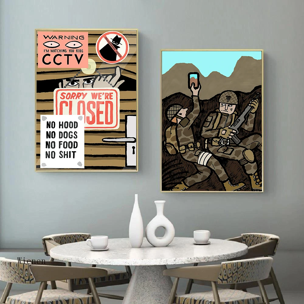 

Wall Art Painting Cartoon Picture Nordic Creative Combination Wine Glass Dollar Canvas Painting Print Home Decoration Painting