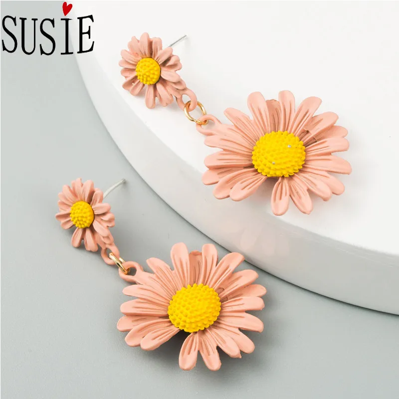 Женские серьги в форме маргариток LOVE SUSIE элегантные сережки подсолнуха ювелирные