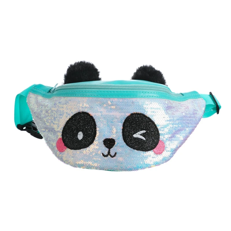 

Cute Panda Kids Cartoon Waist Bag Girls Sequins Fanny Pack Christmas Gift