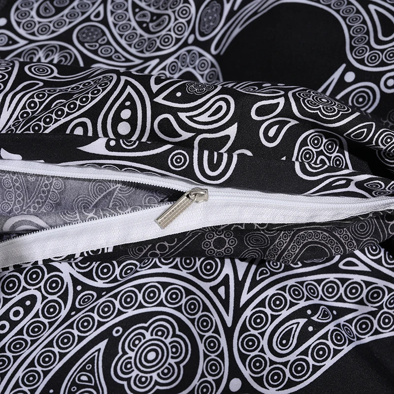 Комплект постельного белья с изображением черепа и цветов пододеяльник рисунком