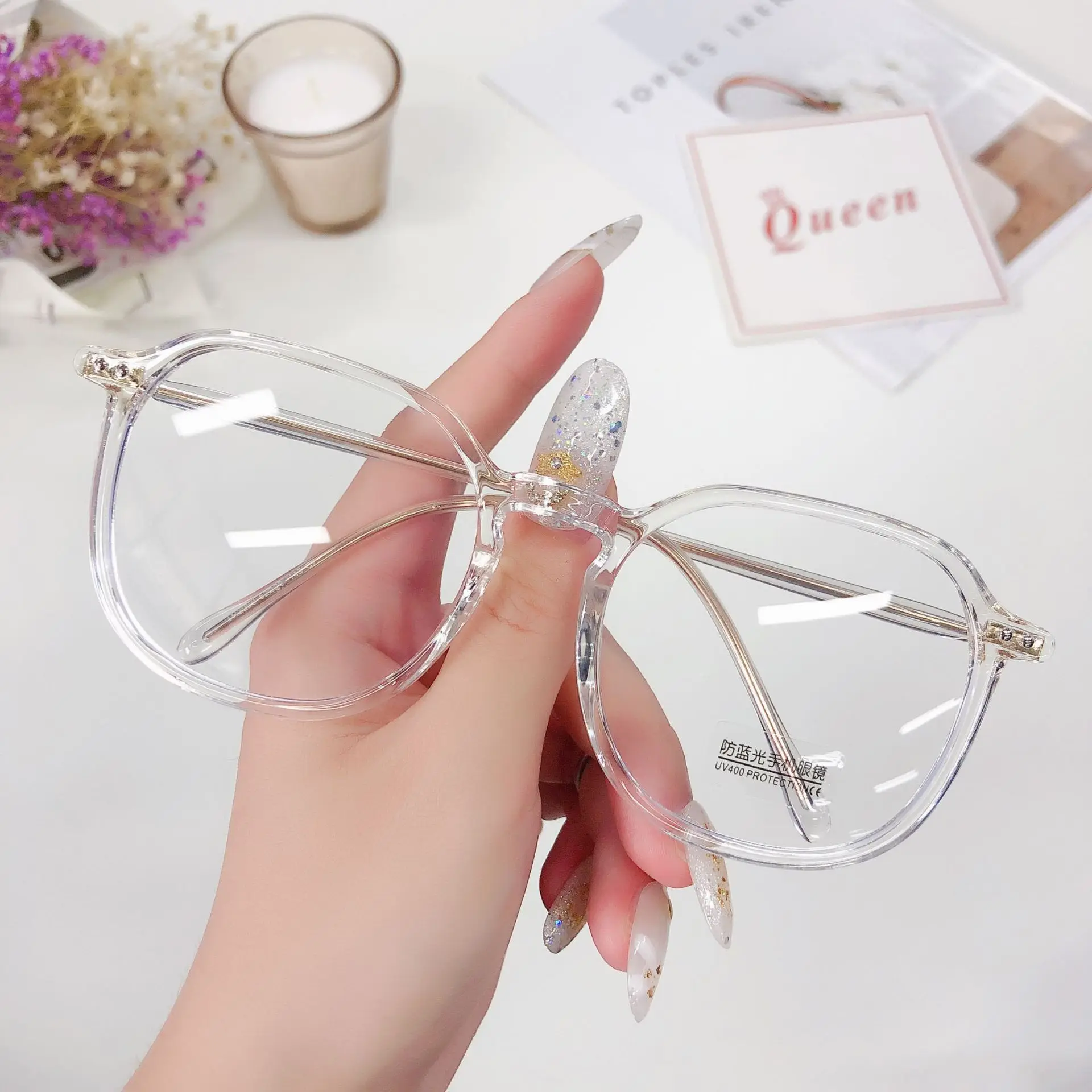 

HERVI Fashion Oversized Galsses Frame Women Men Clear Optical Eyeglasses Vintage Spectacles Frames