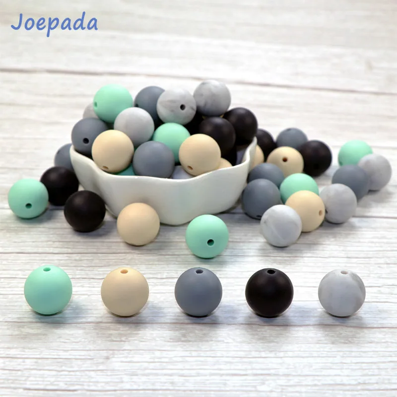 Joepada 30 шт/9/12/15 мм без БФА, силиконовый бусины Еда Класс DIY цепочка для детской соски Детская Игрушка прорезыватель Silcone Прорезыватели для зубов