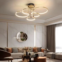 post modern simple led chandeliers ceiling living room lamp nordic creative atmosphere round led chandelier home bedroom lamp
