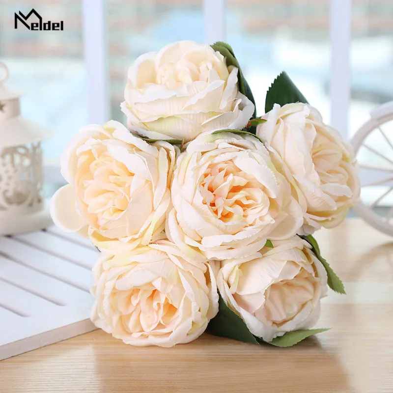 Meldel Искусственные цветы с белыми пионами искусственные искусственный цветок