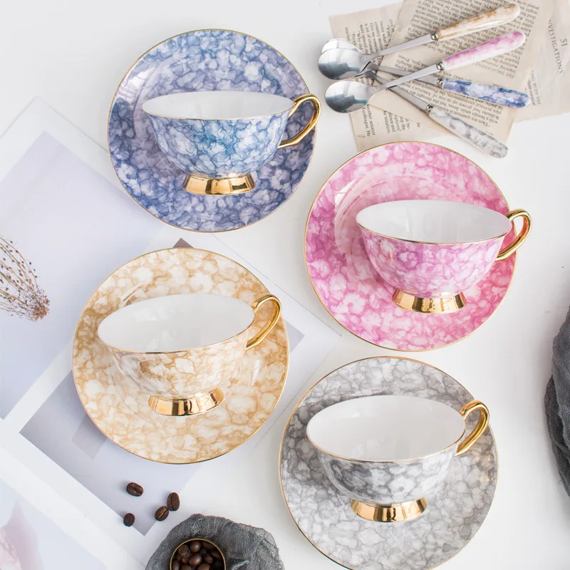 Nordic костяной фарфор чашка с блюдцем Набор Творческий Керамика чашки для молока