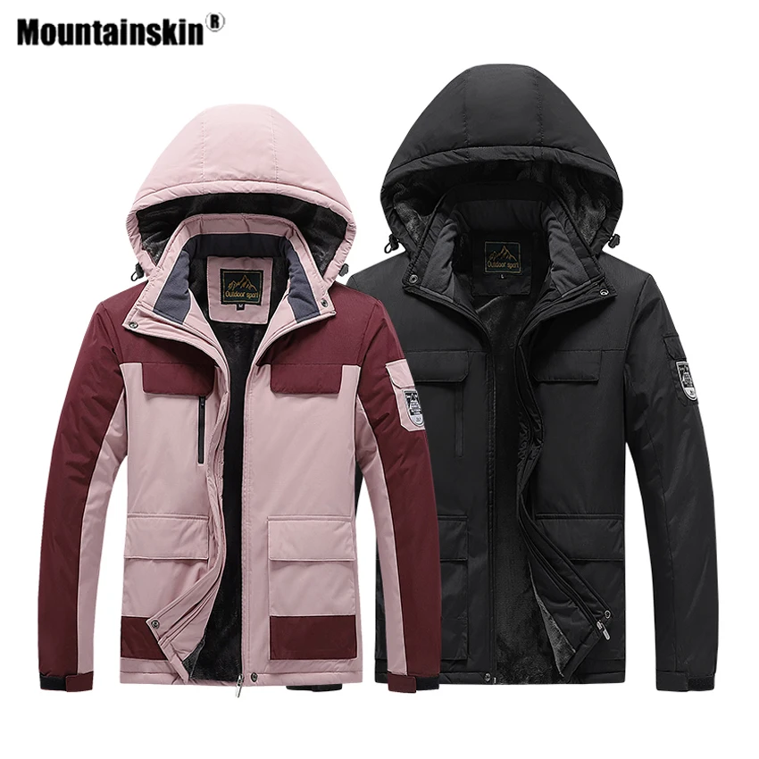 

Mountainskin 9XL Men's Winter Fleece Hiking Splicing Jackets Outdoor Sports Windbreaker Trekking Camping Plus Thermal Coat VA856