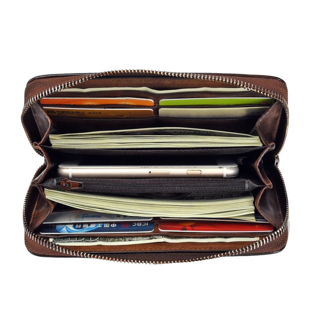 

YourSeason 2021 Handmade Purse Cowhid Ladies Floral Long Clutch Wallets Retro Genuine Leather Women's Hand Wallet Card Holder