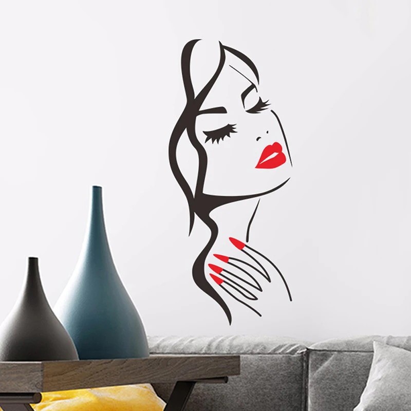 Наклейка на стену для салона красоты маникюра ногтевого наклейка лицо рук и