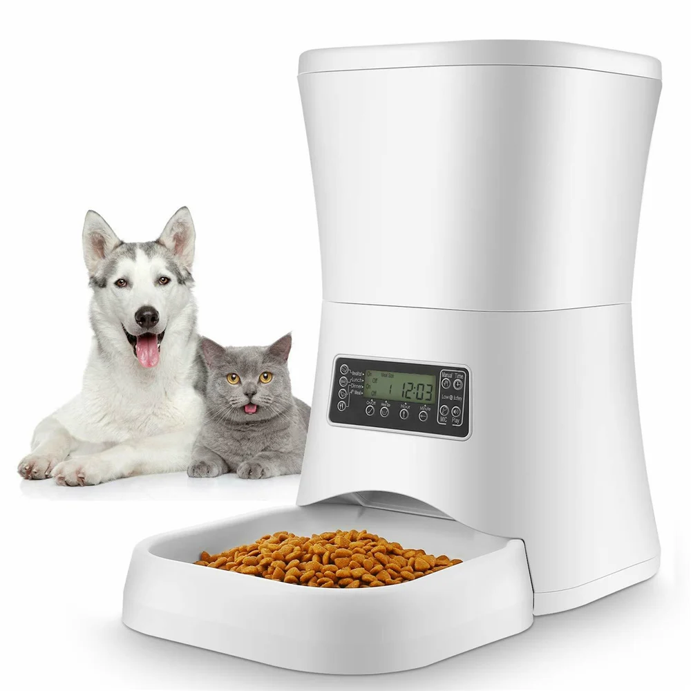 

Automatic Pet Feeder Food Dispenser With Portion Control up to 4 Meals per Day For Dogs and Cats 7L Timer Multifunction