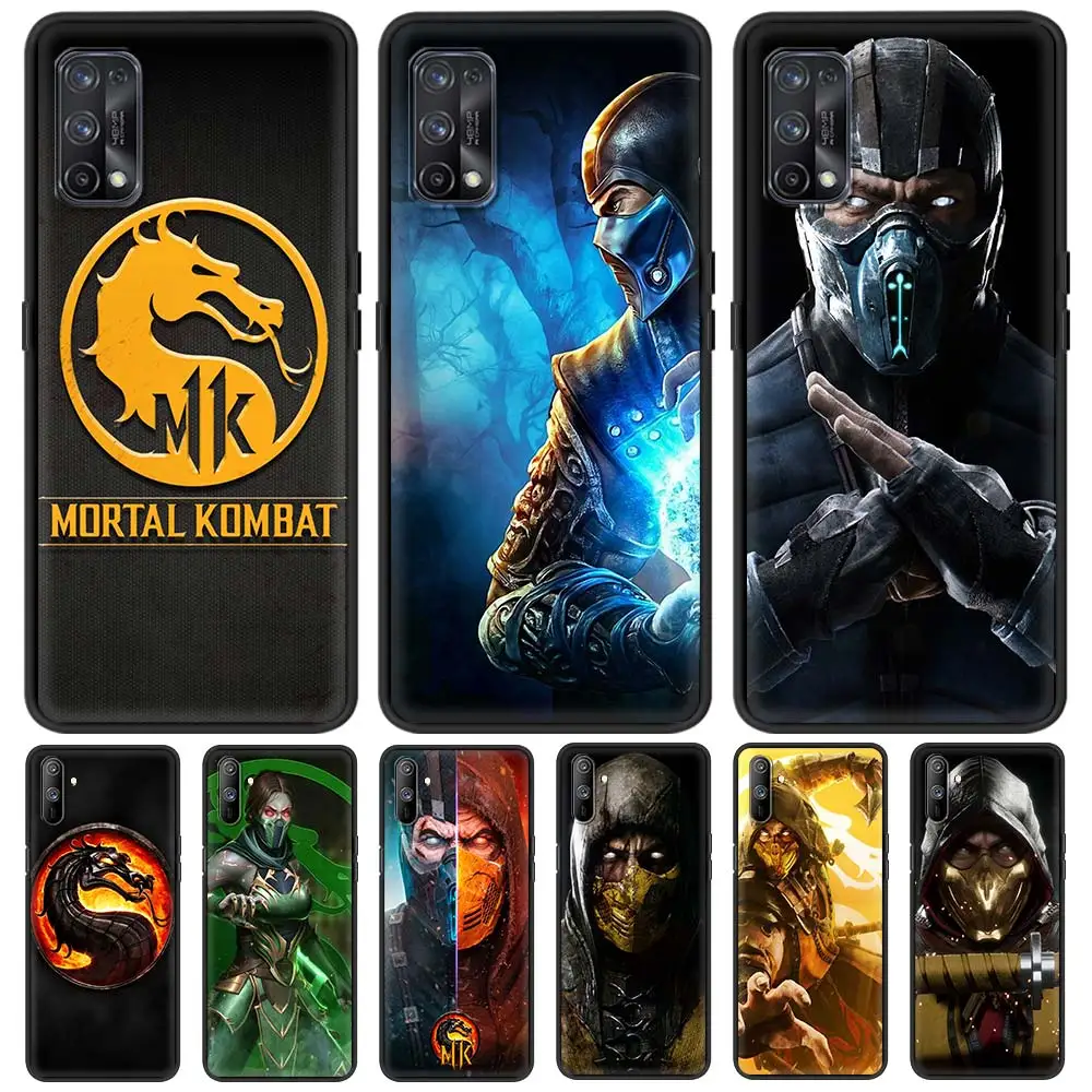 

For Realme 6 7 Pro C3 5 XT C15 8 Phone Case X50 C11 GT Neo C20 C21 7i C25 Q2 Black Soft Shockproof Cover Mortal Kombat Game Capa