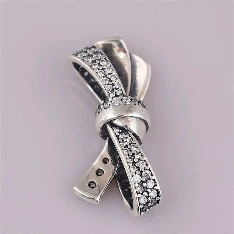 

100% 925 Sterling Silver Bead Gorgeous Silver Bow Beads Fit Pandora Women Bracelet & Necklace Diy Jewelry