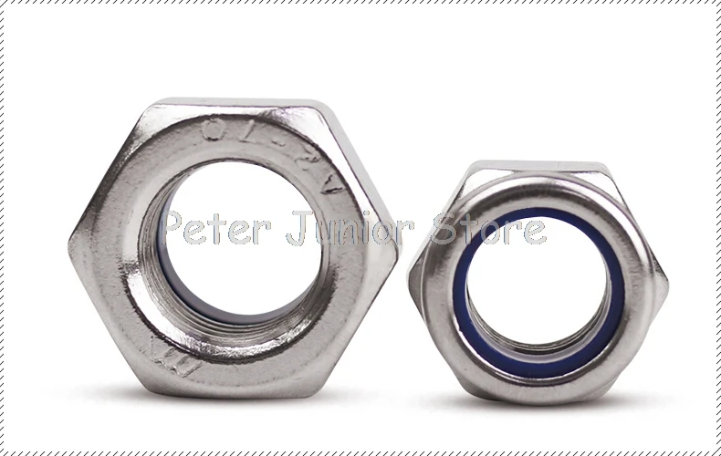 

50 шт. DIN985 M2 M2.5 M3 M4 M5 M6 M8 оцинкованная углеродистая сталь самоблокирующаяся гайка нейлоновая Шестигранная гайка
