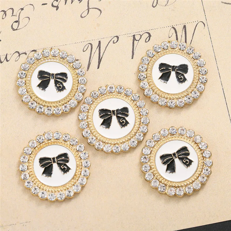 

10 шт./упак. эмаль круглая черная подвески с бантом патч, аксессуары для женщин девушек DIY Ювелирные изделия Подарки
